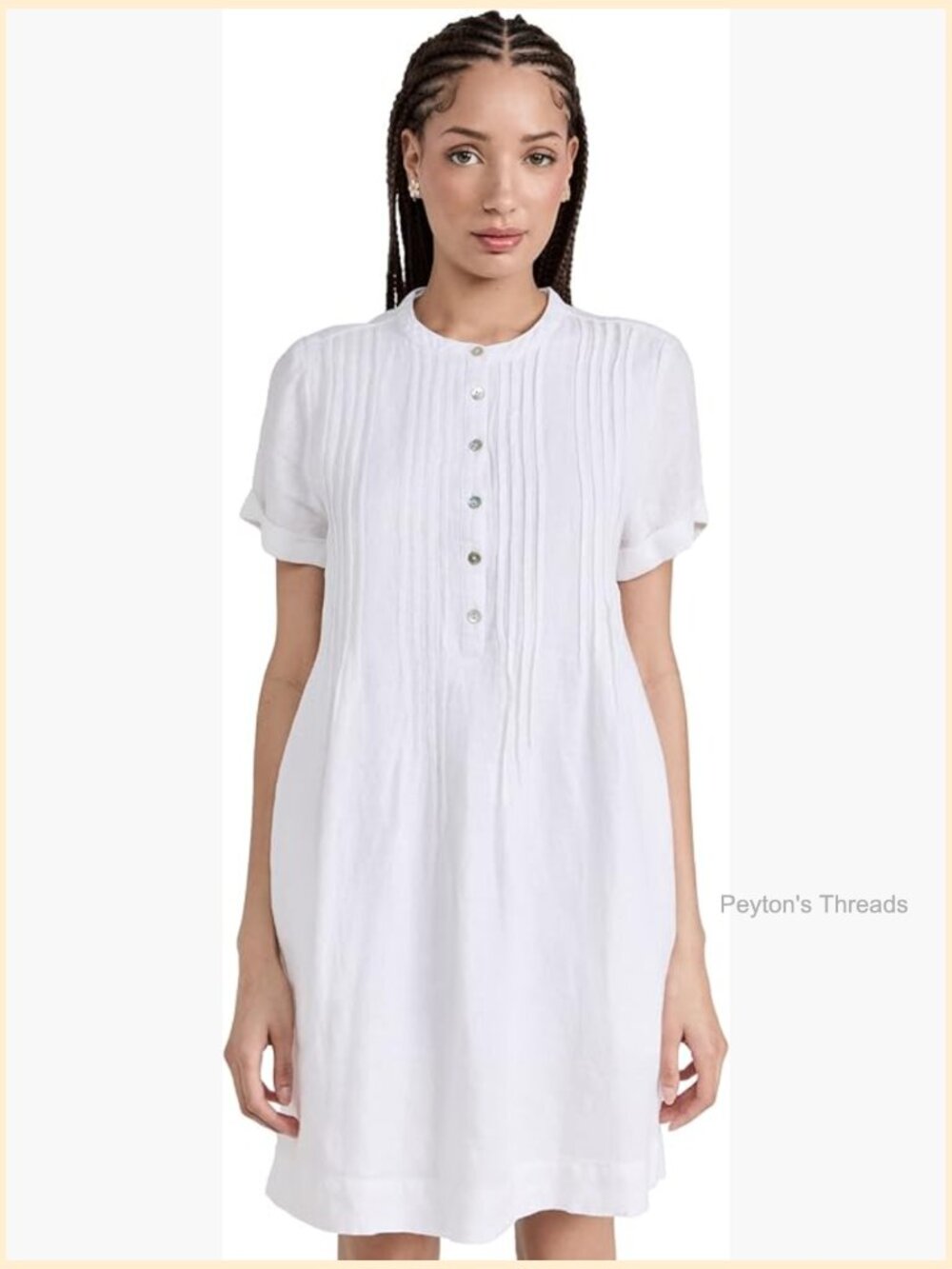 Faherty Gemina Basketweave Linen Dress